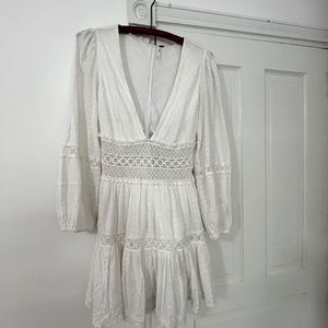 Free People long sleeve deep V mini dress